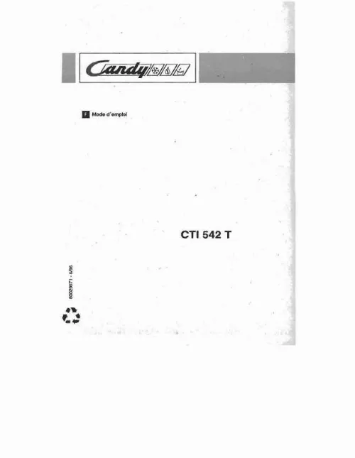 Mode d'emploi CANDY CTI 542 T