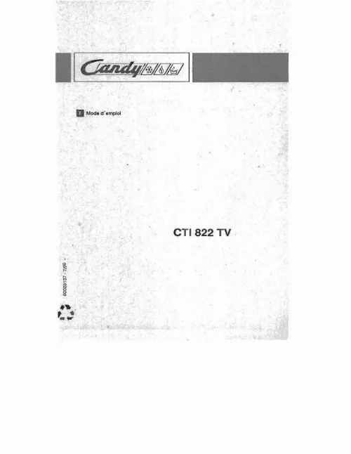 Mode d'emploi CANDY CTI 822 TV