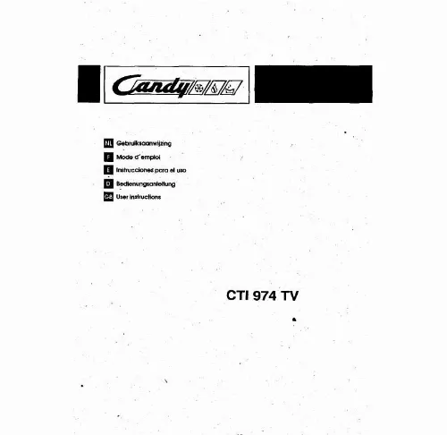 Mode d'emploi CANDY CTI 974 TV