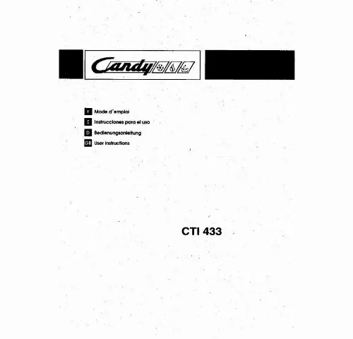 Mode d'emploi CANDY CTI433
