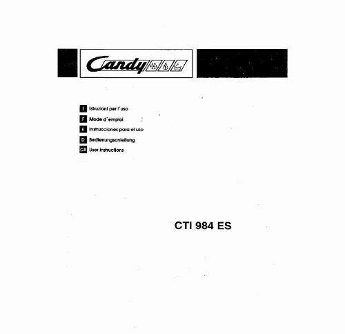Mode d'emploi CANDY CTI984 ES
