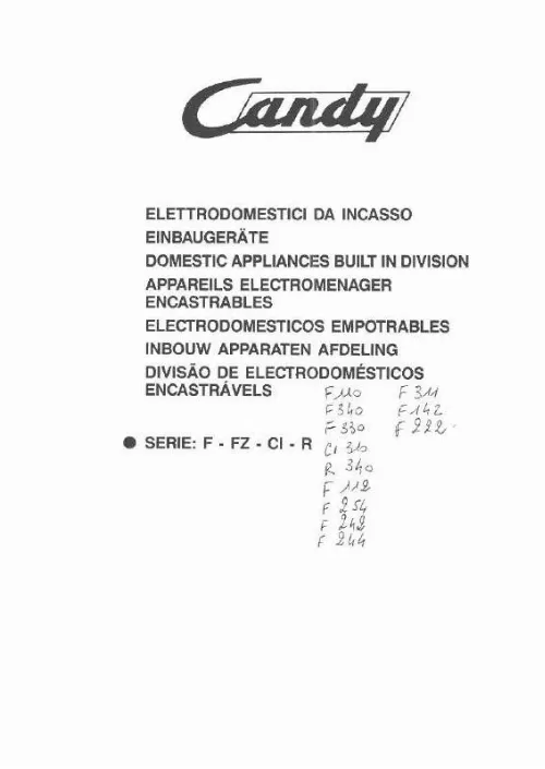 Mode d'emploi CANDY F254CN