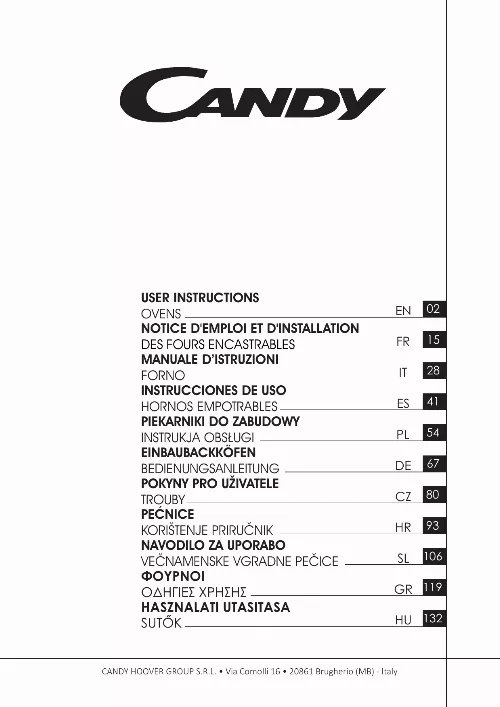 Mode d'emploi CANDY FCT686N