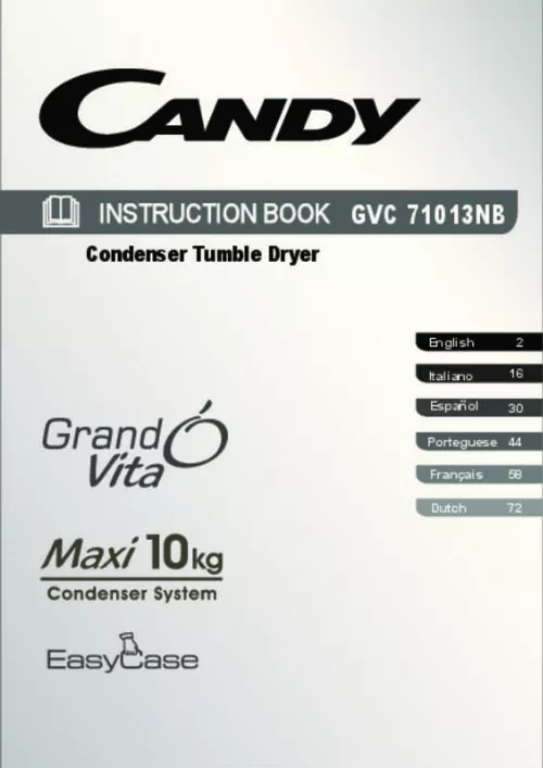 Mode d'emploi CANDY GVC 71013NB-S
