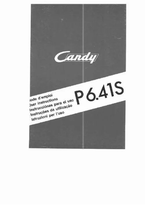 Mode d'emploi CANDY P 6.41S