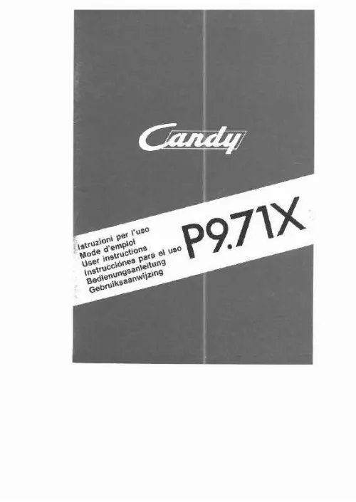 Mode d'emploi CANDY P 9.71X