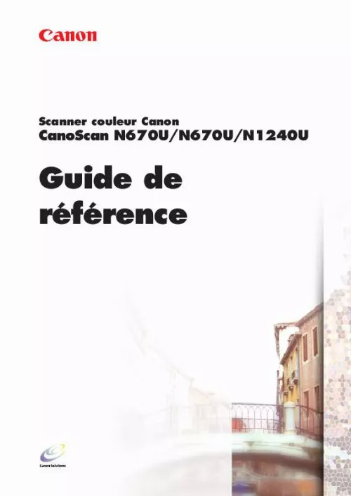 Mode d'emploi CANON CANOSCAN N1240U