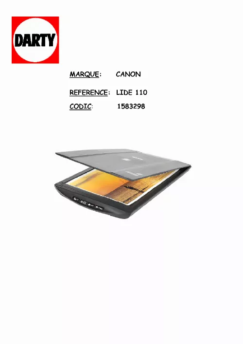 Mode d'emploi CANON CANOSCAN LIDE 110