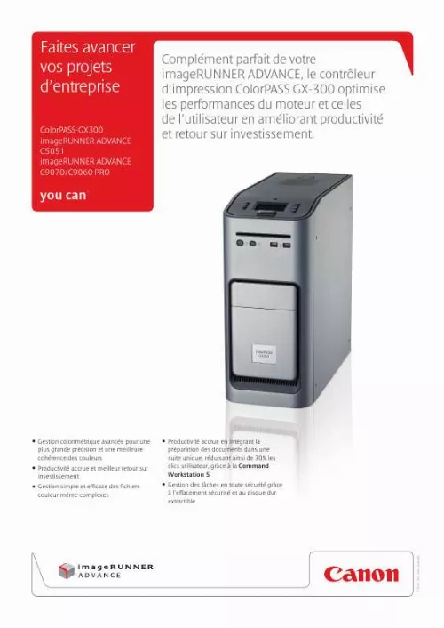 Mode d'emploi CANON COLORPASS GX-300