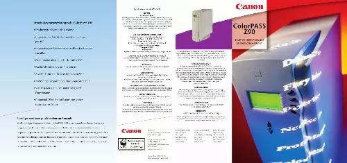 Mode d'emploi CANON COLORPASS Z90