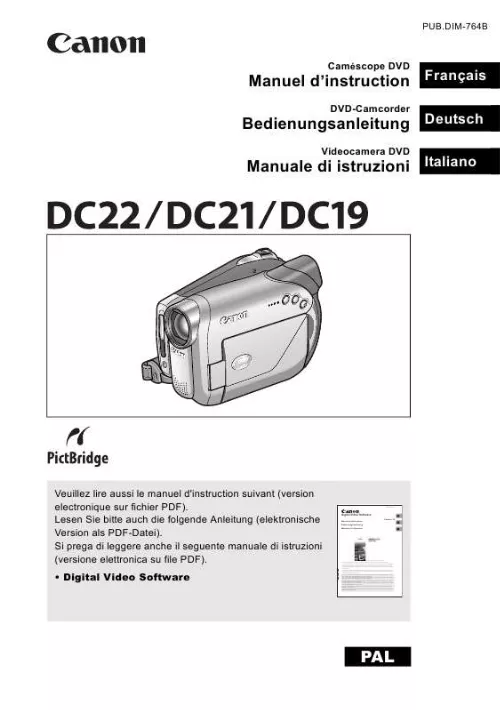 Mode d'emploi CANON DC21