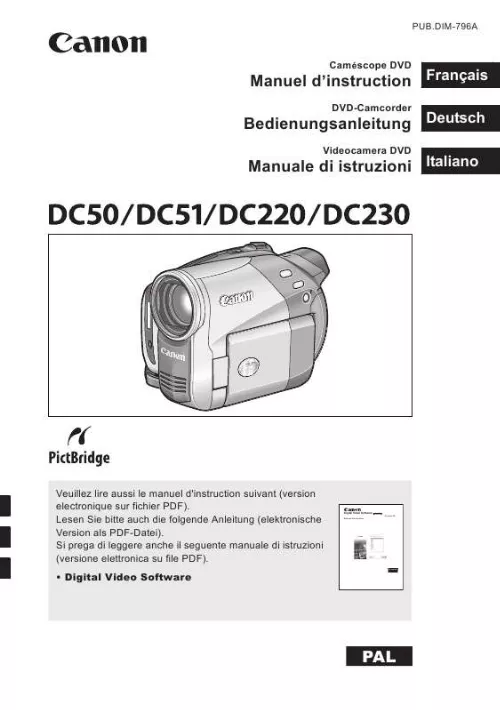 Mode d'emploi CANON DC50