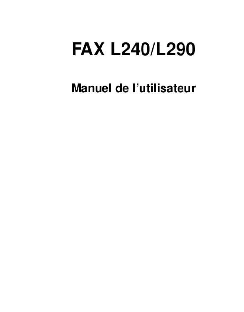 Mode d'emploi CANON FAX-L290