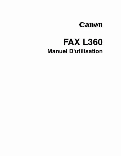 Mode d'emploi CANON FAX-L360