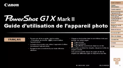 Mode d'emploi CANON G1 X MARK II