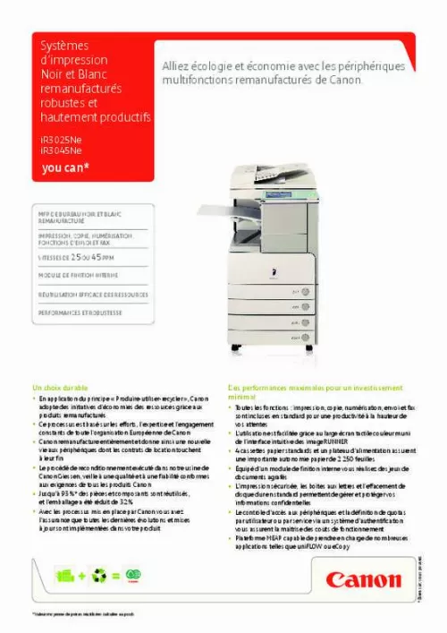 Mode d'emploi CANON IR3025NE