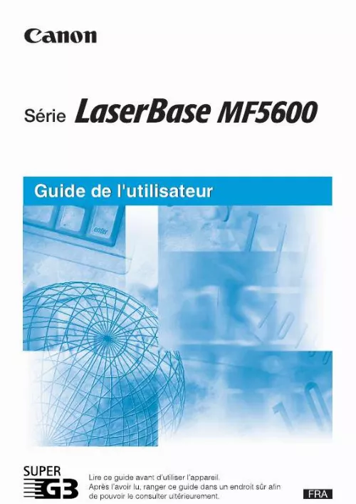 Mode d'emploi CANON LASERBASE MF5650