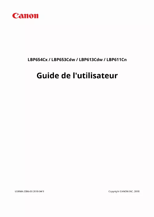 Mode d'emploi CANON LBP613CDW