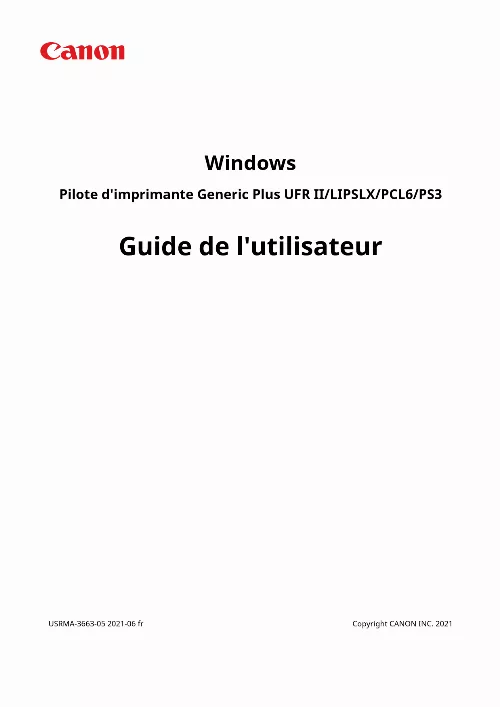 Mode d'emploi CANON LBP722CDW