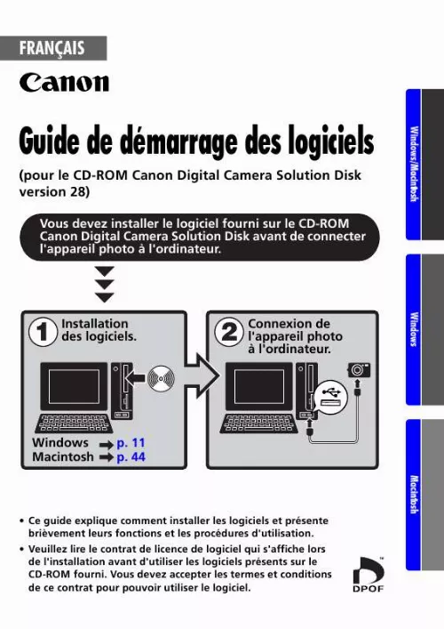 Mode d'emploi CANON LOGICIELS SOLUTION DISK 28