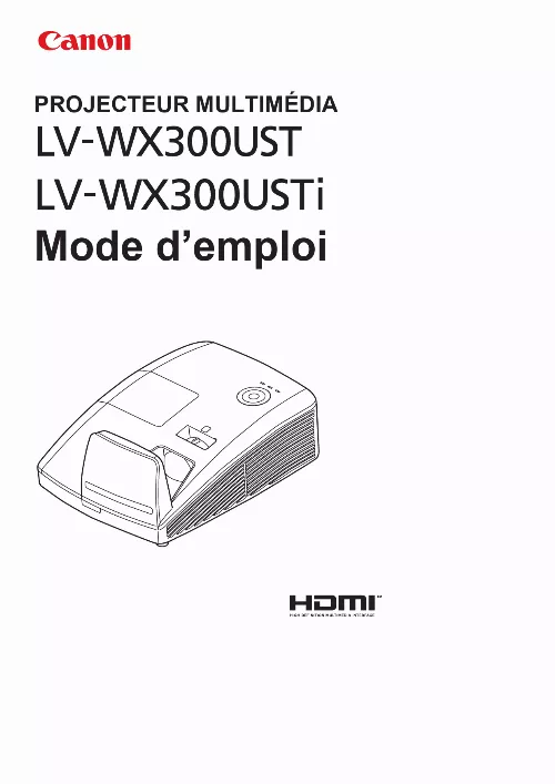 Mode d'emploi CANON LV-WX300USTI