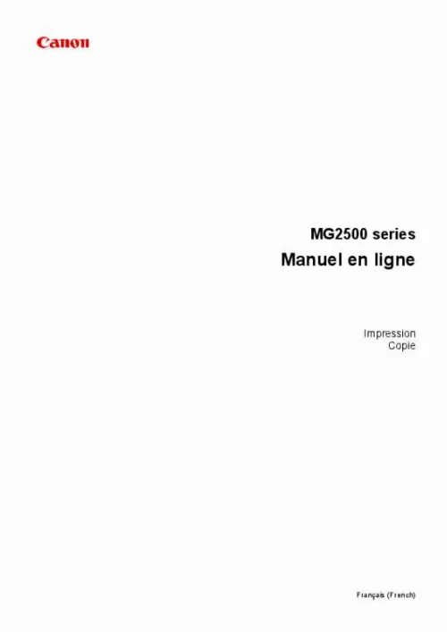 Mode d'emploi CANON MG2550