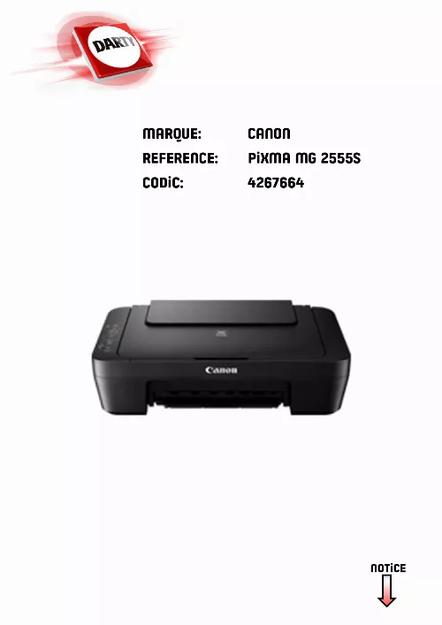 Mode d'emploi CANON MG2555