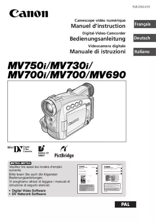 Mode d'emploi CANON MV700I