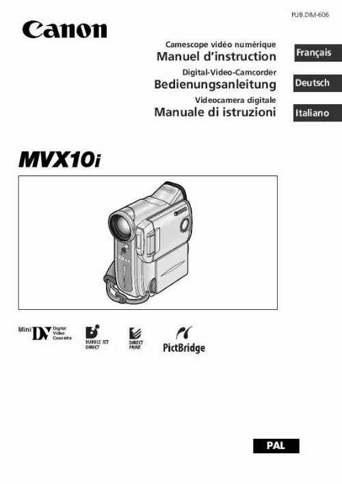 Mode d'emploi CANON MVX10I