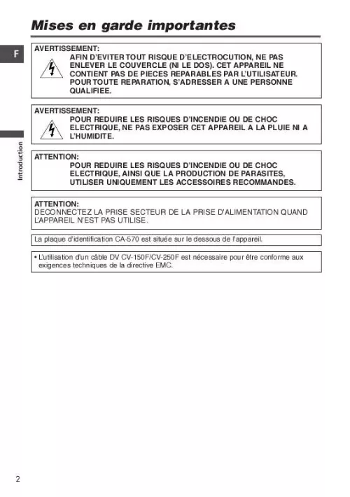 Mode d'emploi CANON MVX250I