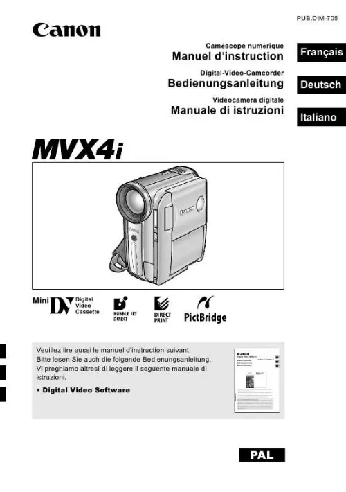 Mode d'emploi CANON MVX4I