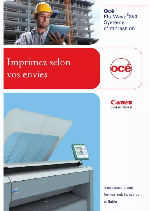 Mode d'emploi CANON OCE PLOTWAVE 350