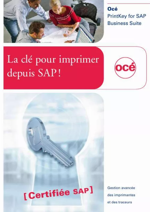 Mode d'emploi CANON OCE PRINTKEY FOR SAP BUSINESS SUITE