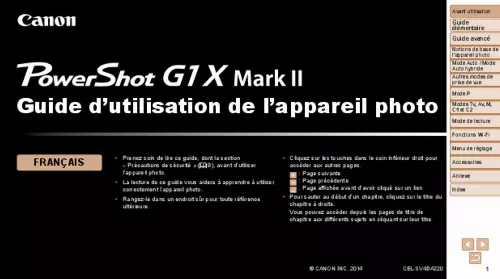 Mode d'emploi CANON POWERSHOT G1X MARK II