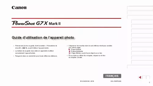 Mode d'emploi CANON POWERSHOT G7 X MARK II PREMIUM KIT