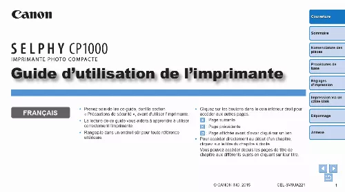 Mode d'emploi CANON SELPHY CP1000