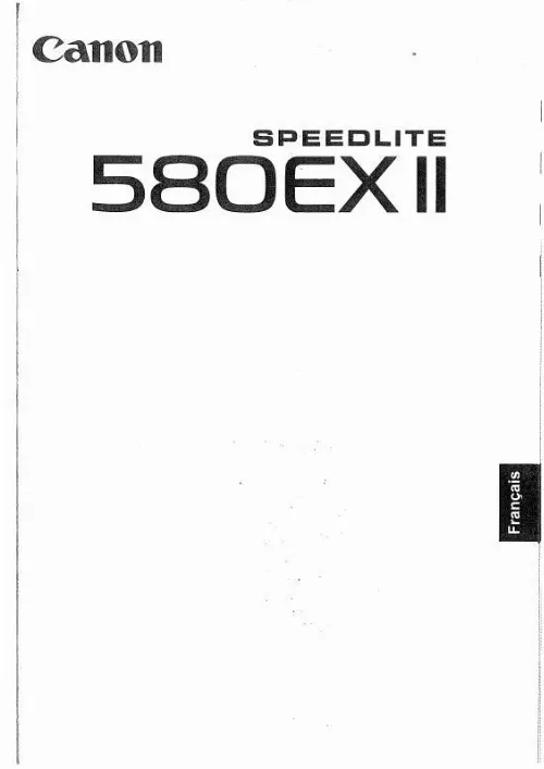 Mode d'emploi CANON SPEEDLITE 580EX II