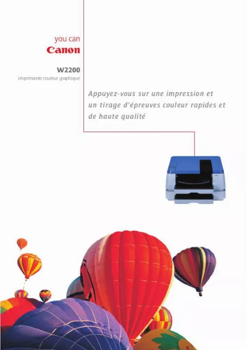 Mode d'emploi CANON W 2200