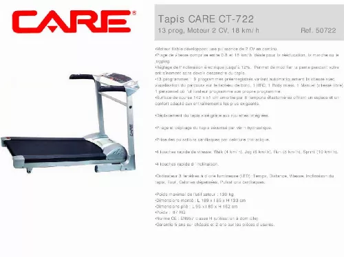 Mode d'emploi CARE FITNESS CT-722