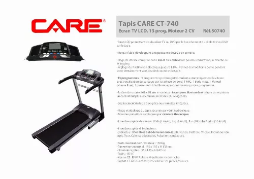 Mode d'emploi CARE FITNESS CT-740