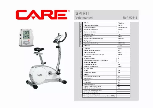 Mode d'emploi CARE FITNESS SPIRIT 50518