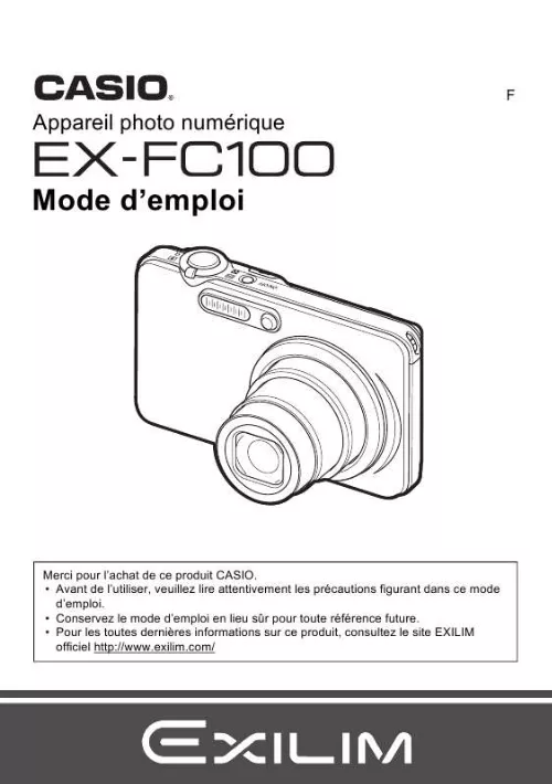 Mode d'emploi CASIO EX-FC100