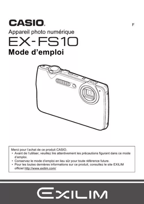 Mode d'emploi CASIO EX-FS10