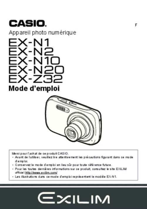 Mode d'emploi CASIO EX-N2