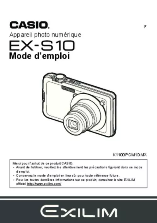 Mode d'emploi CASIO EX-S10