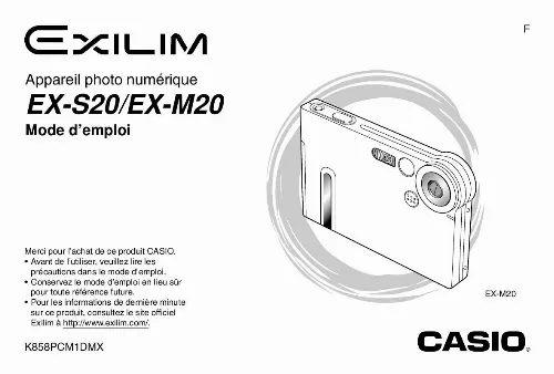 Mode d'emploi CASIO EXS20-EX-M20