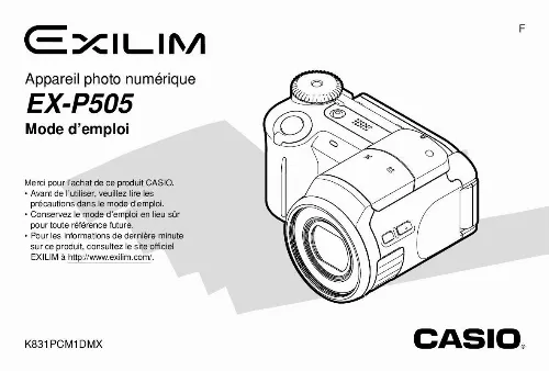 Mode d'emploi CASIO EXILIM EX-P505