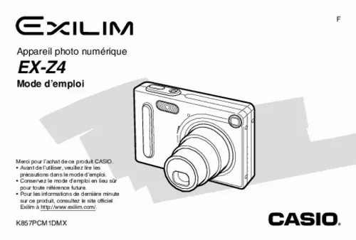 Mode d'emploi CASIO EXILIM 14.1