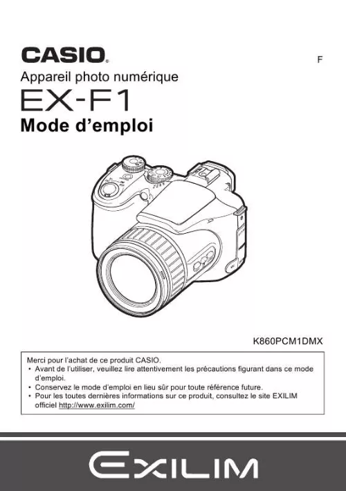 Mode d'emploi CASIO EXILIM EX-F1