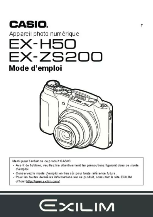 Mode d'emploi CASIO EXILIM EX-H50